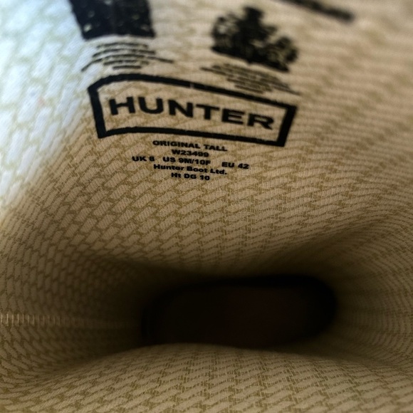 Hunter Glossy Black Waterproof Boot Unisex Men's Size 9 Women's 10 Original Tall - Picture 10 of 11